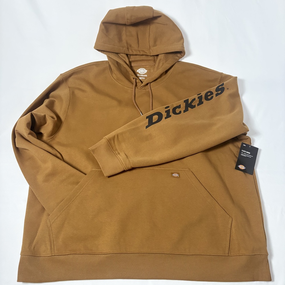 Dickies Men's Pullover Fleece Hoodie Brown Size 3XL Big & Tall Workwear NWT - Picture 3 of 9